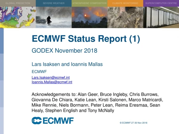 ECMWF Status Report (1)