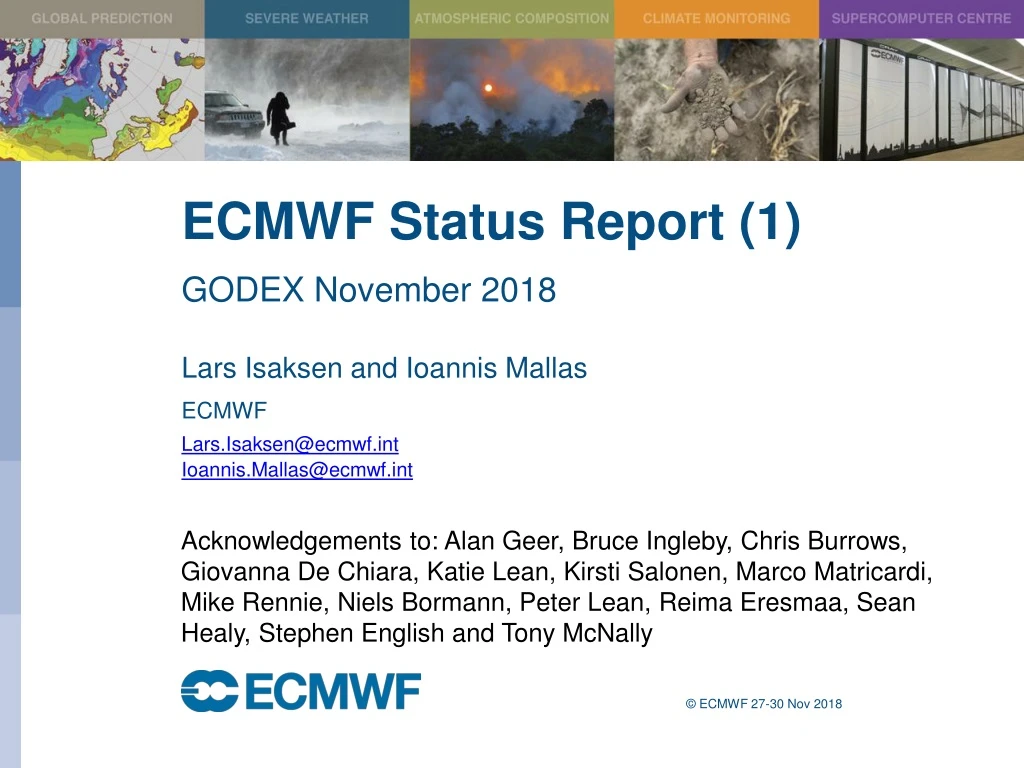 ecmwf status report 1