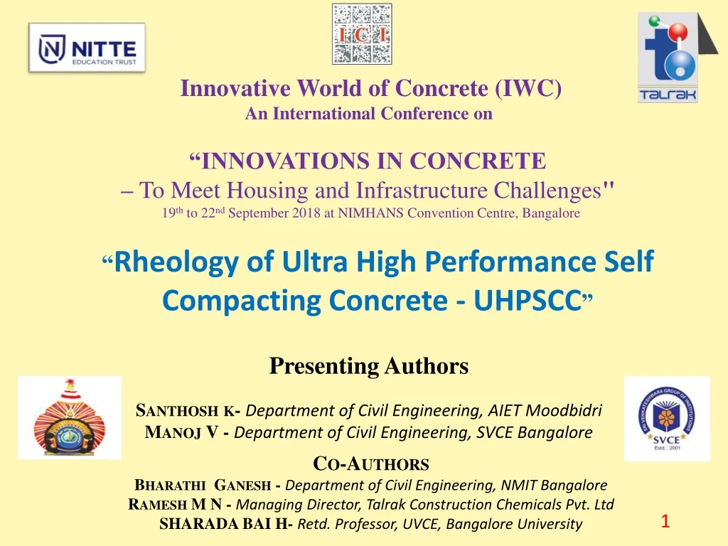 innovative world of concrete iwc an international