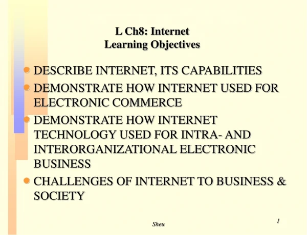 L Ch8: Internet Learning Objectives