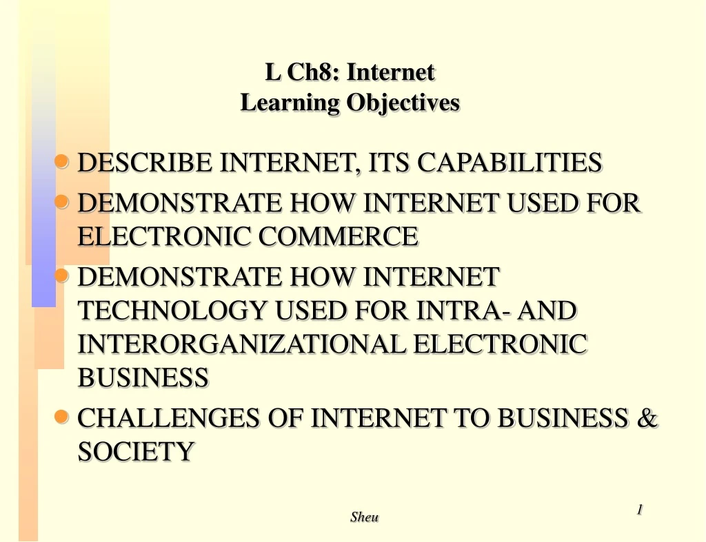 l ch8 internet learning objectives