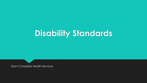 Disability Standards