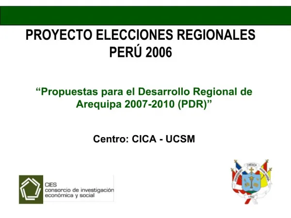 PROYECTO ELECCIONES REGIONALES PER 2006