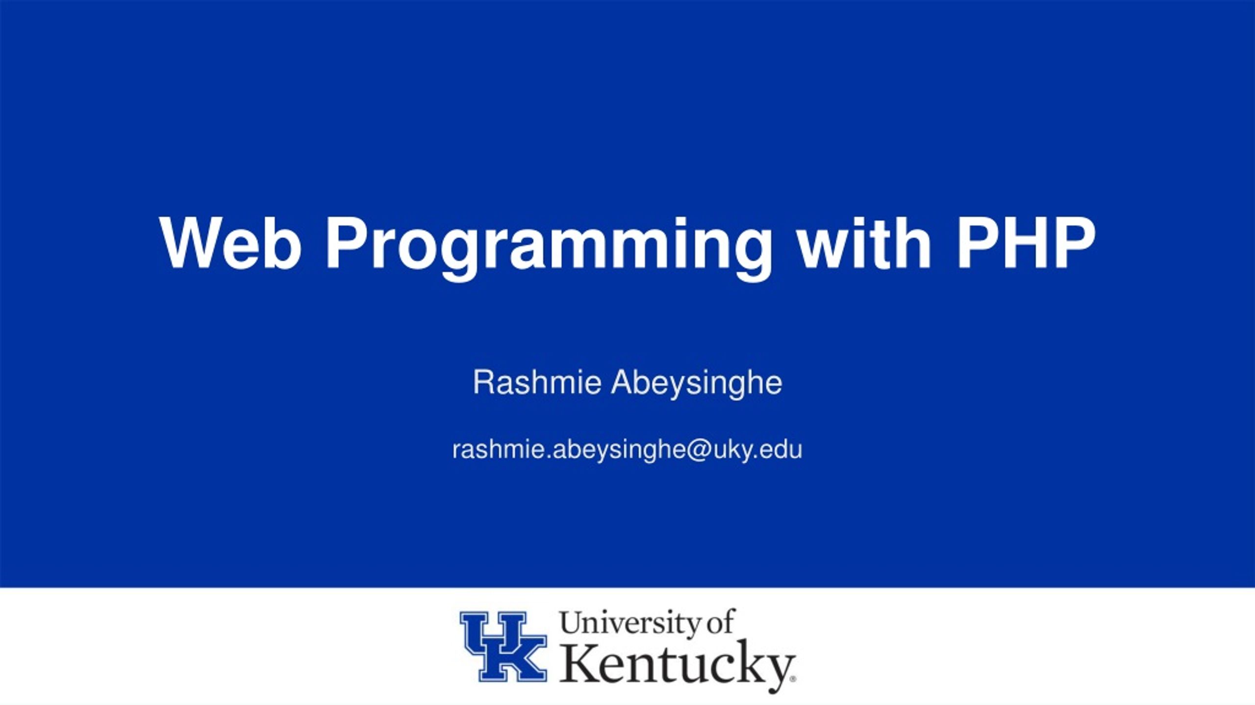 Web Programming with PHP - slide 1