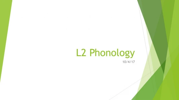 L2 Phonology