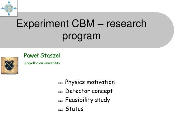 Experiment CBM – research program
