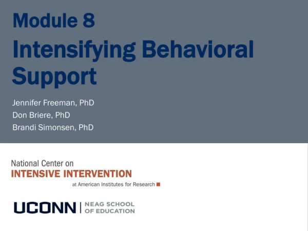 Module 8 Intensifying Behavioral Support