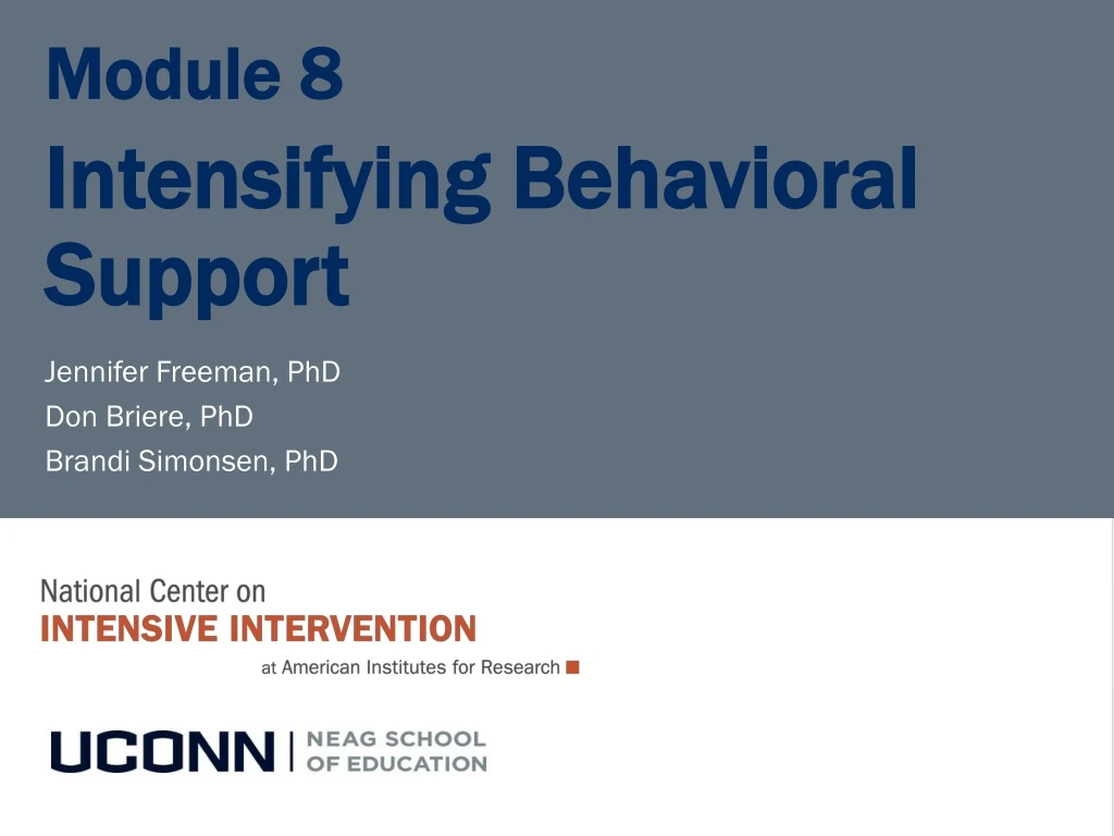 module 8 intensifying behavioral support