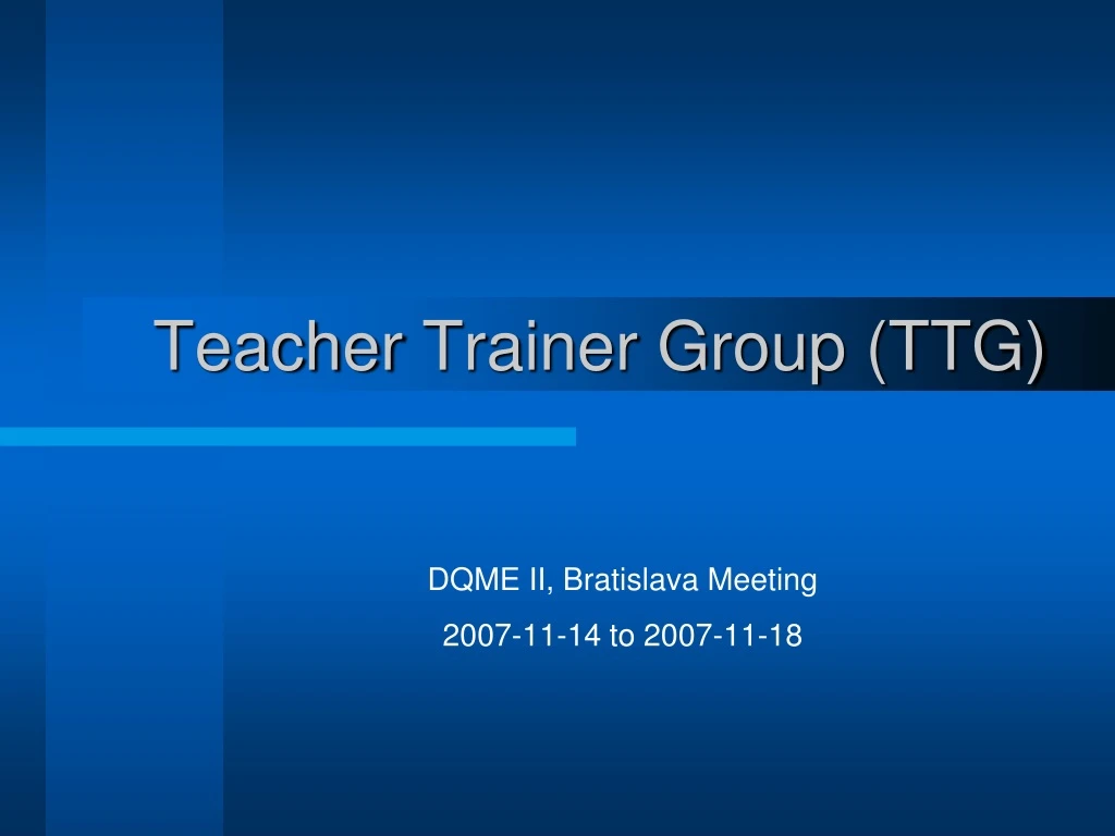 teacher trainer group ttg