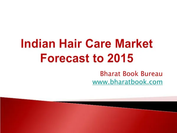 Indian Hair Care Market Forecast to 2015