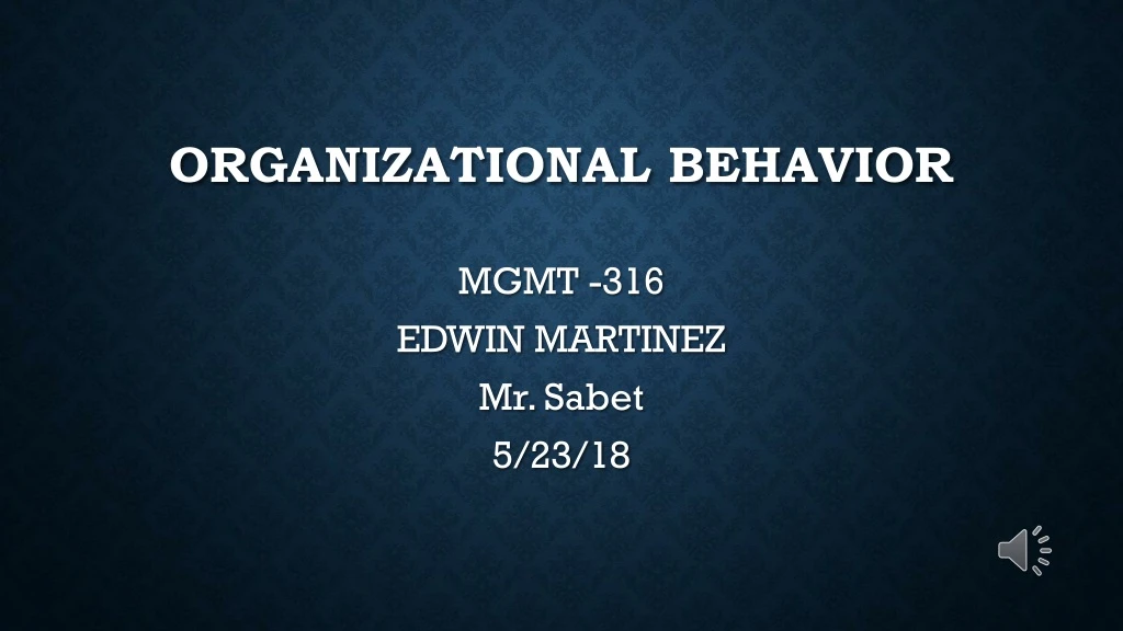 organizational behavior