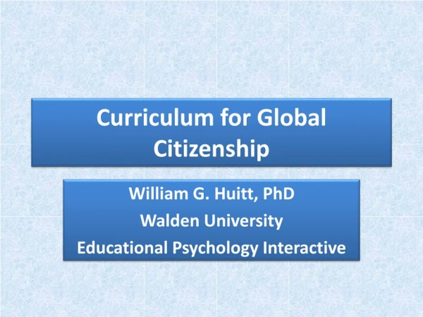 Curriculum for Global Citizenship