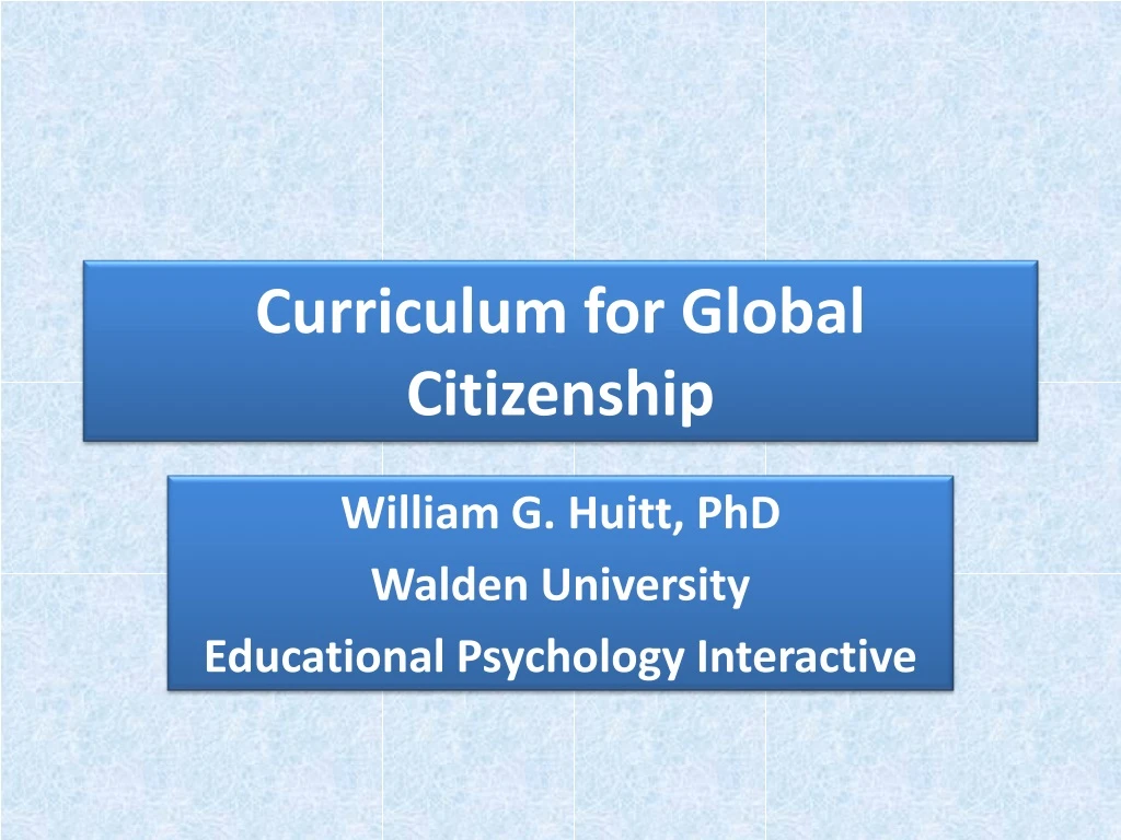 curriculum for global citizenship