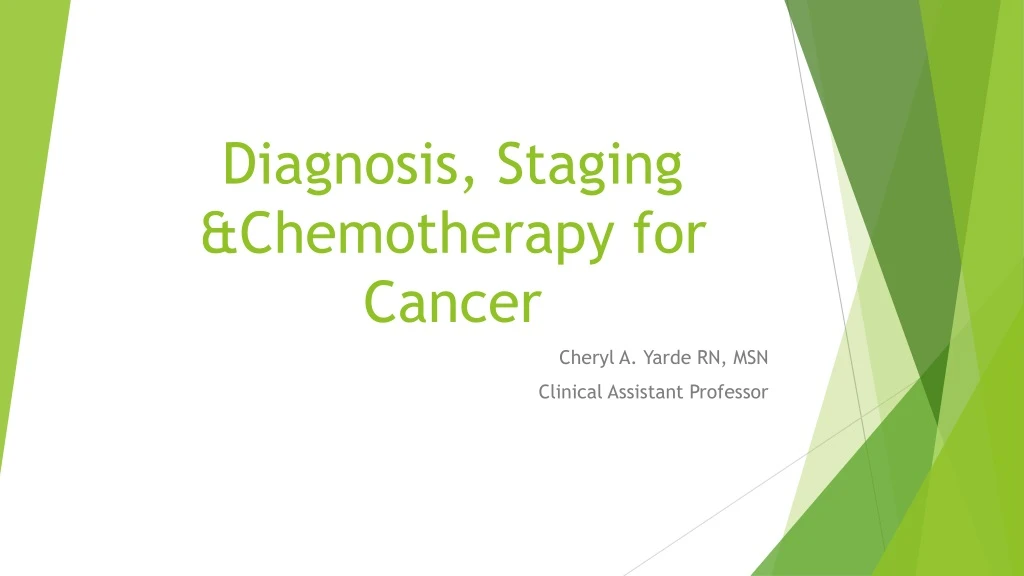 diagnosis staging chemotherapy for cancer