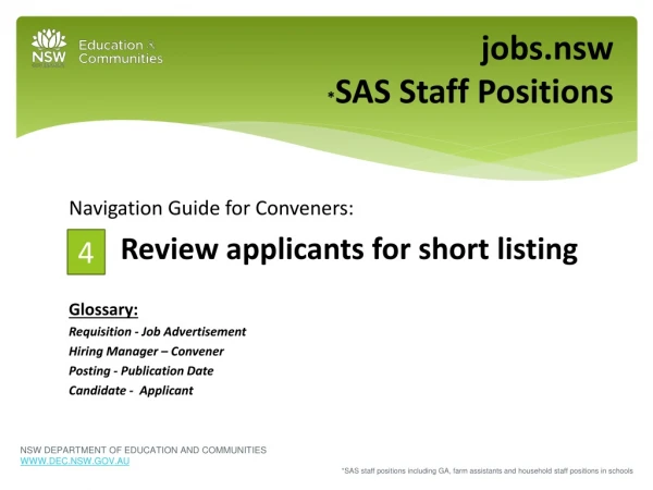 jobs.nsw * SAS Staff Positions