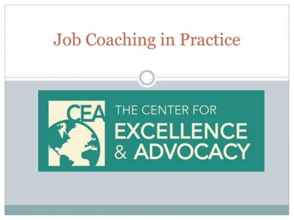 Job Coaching in Practice