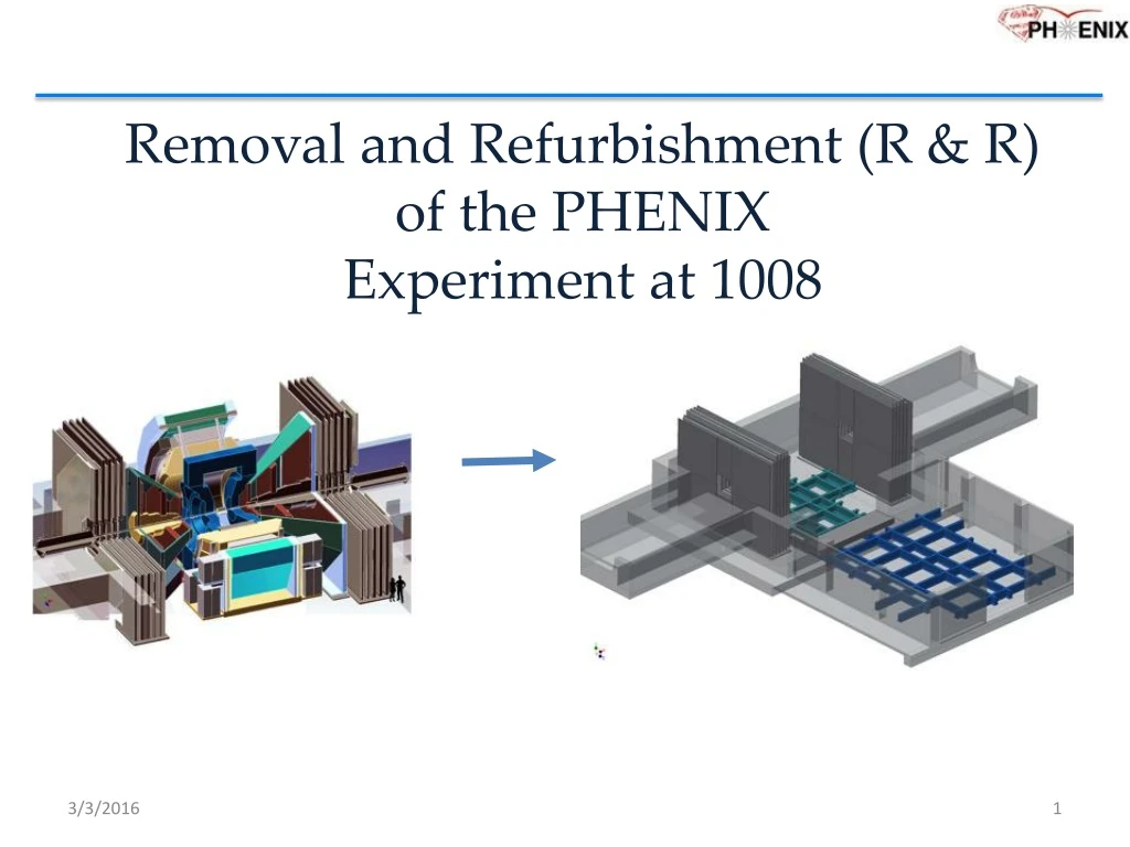 removal and refurbishment r r of the phenix experiment at 1008