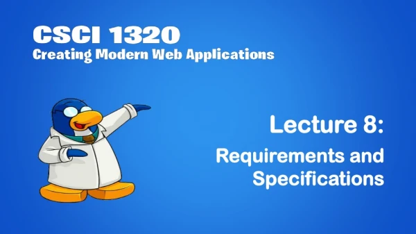 Requirements and Specifications