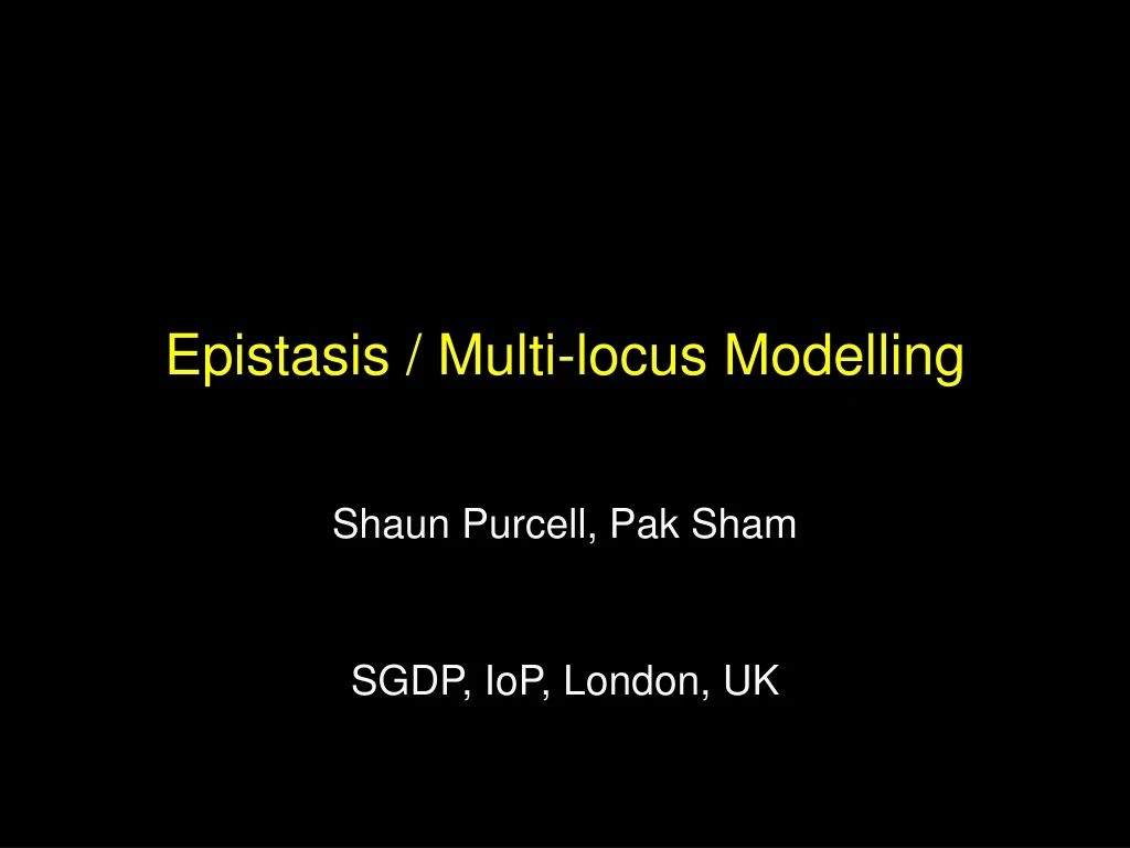 epistasis multi locus modelling