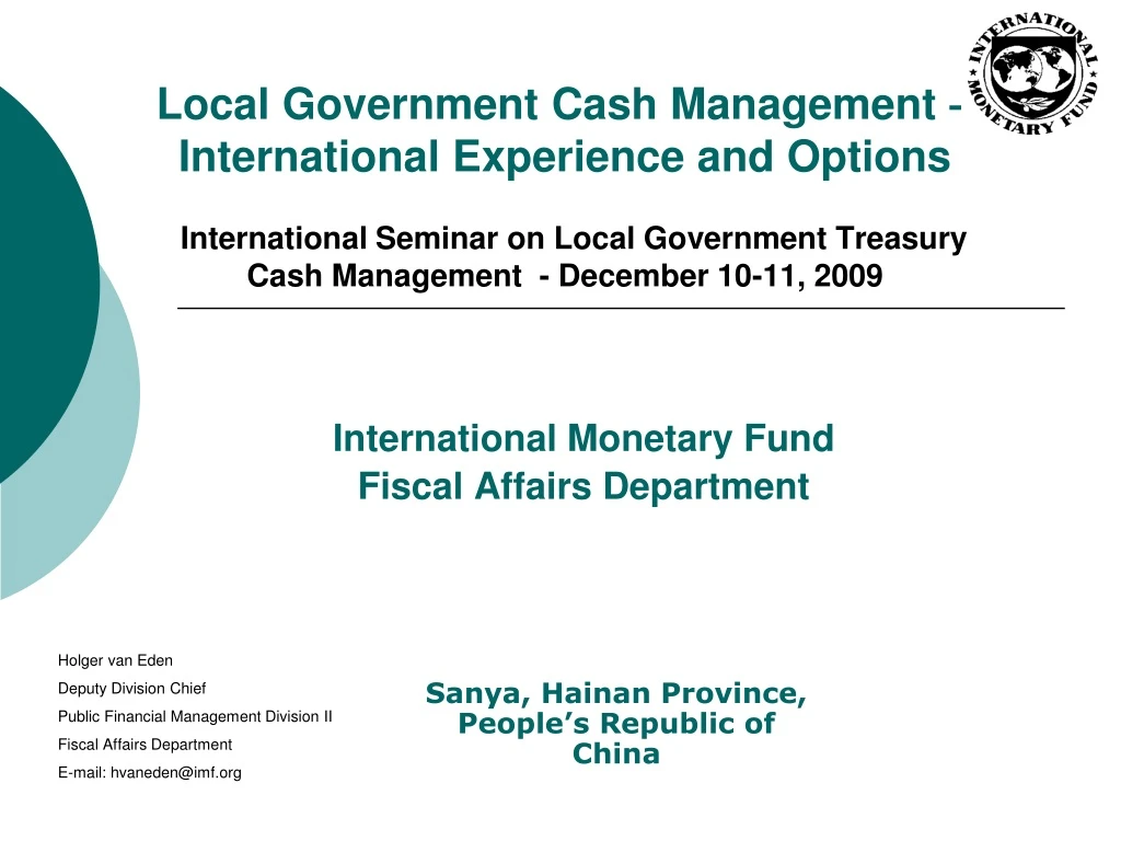 international monetary fund fiscal affairs department