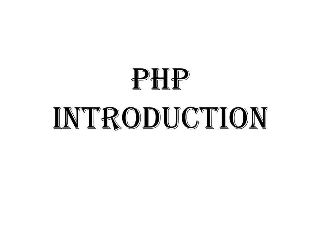 php introduction