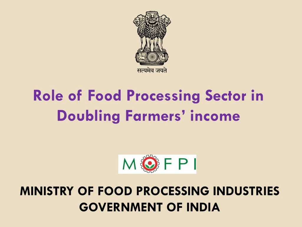 role of food processing sector in doubling farmers income