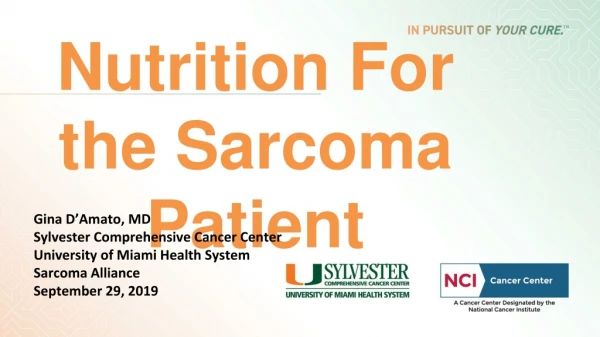 Nutrition For the Sarcoma Patient
