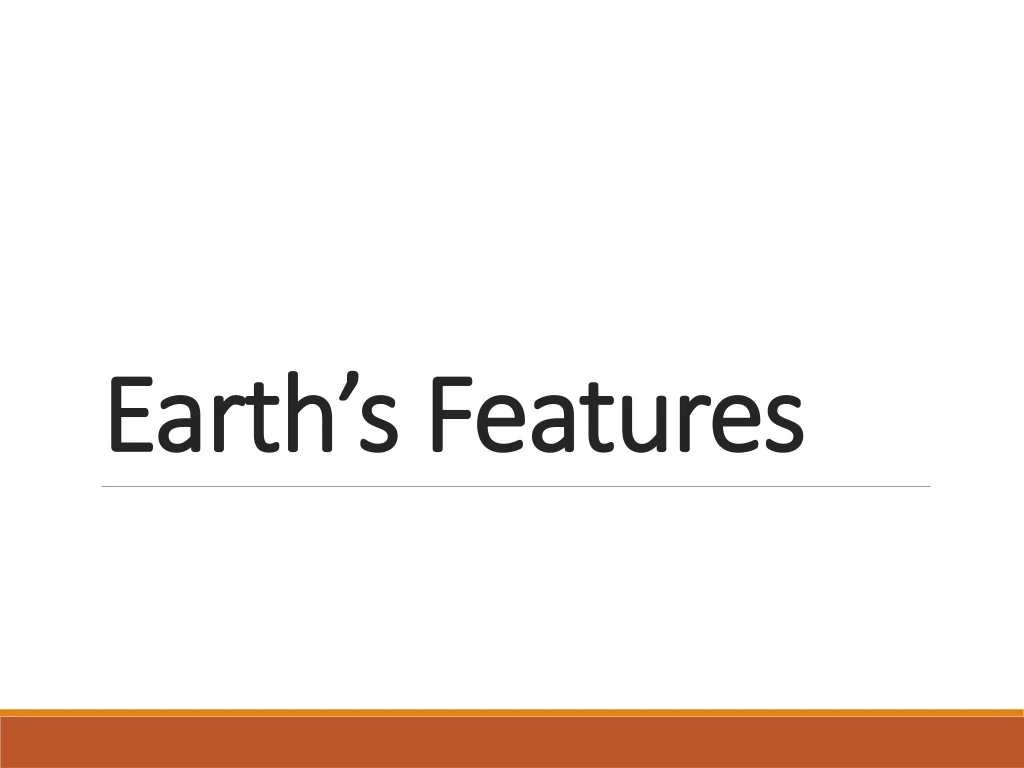 earth s features