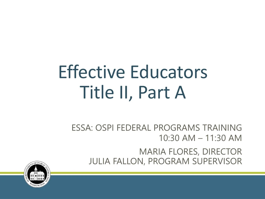 effective educators title ii part a
