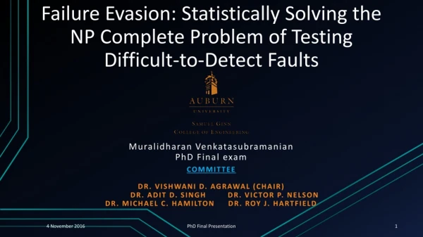Muralidharan Venkatasubramanian PhD Final exam