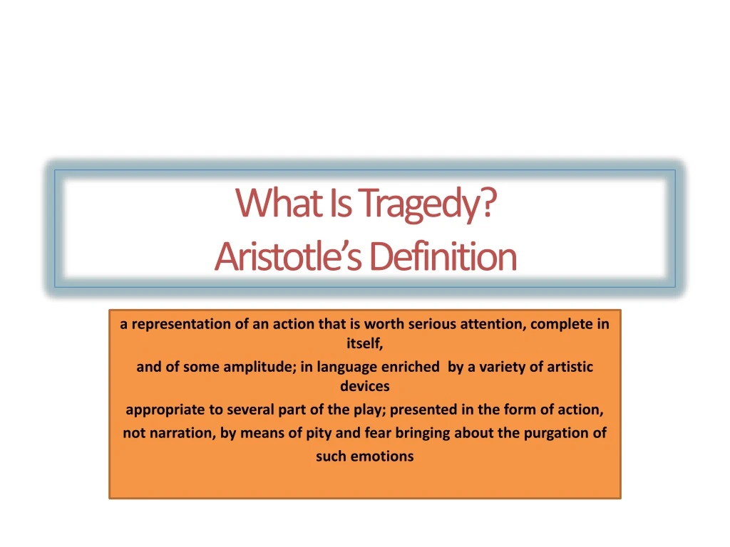 what is tragedy aristotle s definition