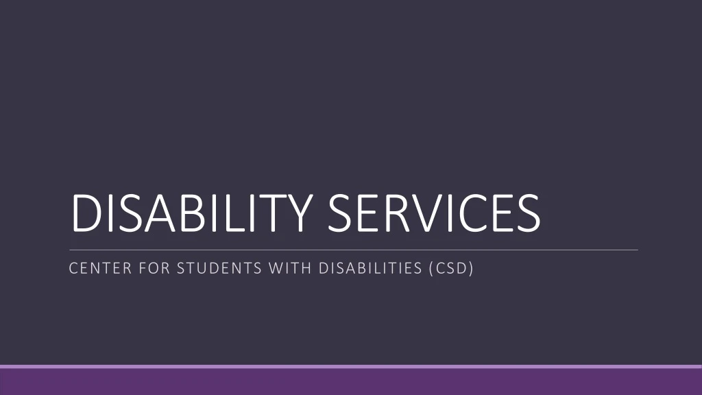 disability services