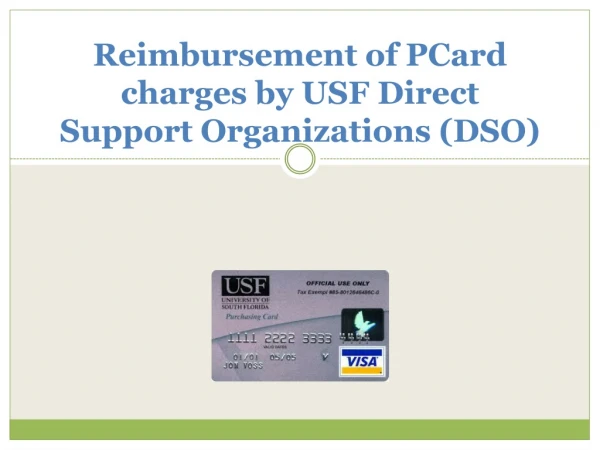 Reimbursement of PCard charges by USF Direct Support Organizations (DSO)