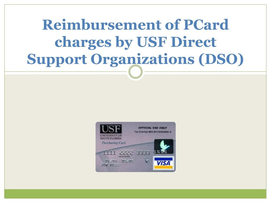 reimbursement of pcard charges by usf direct support organizations dso