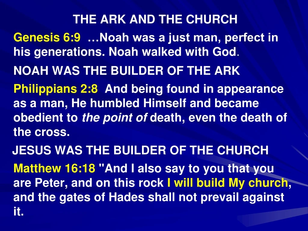 the ark and the church