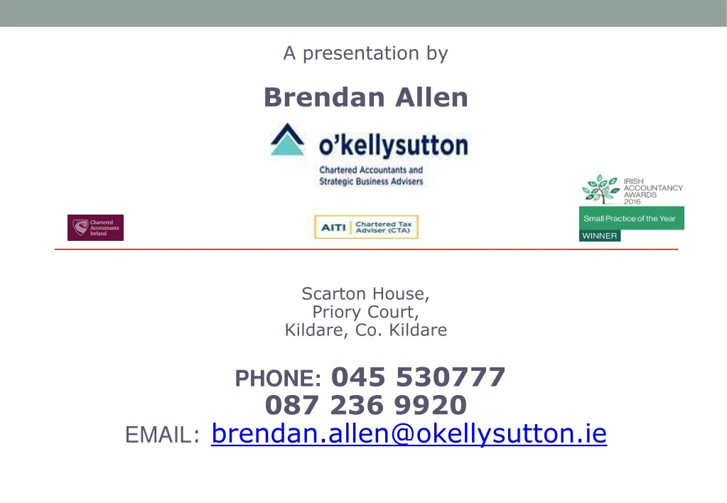 a presentation by brendan allen scarton house