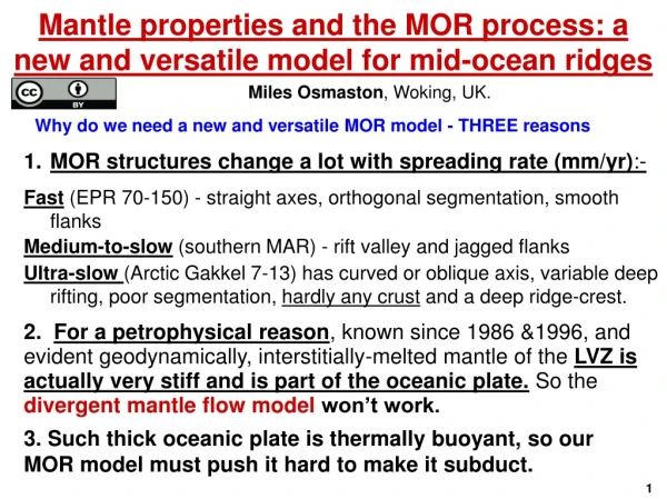 Mantle properties and the MOR process: a new and versatile model for mid-ocean ridges