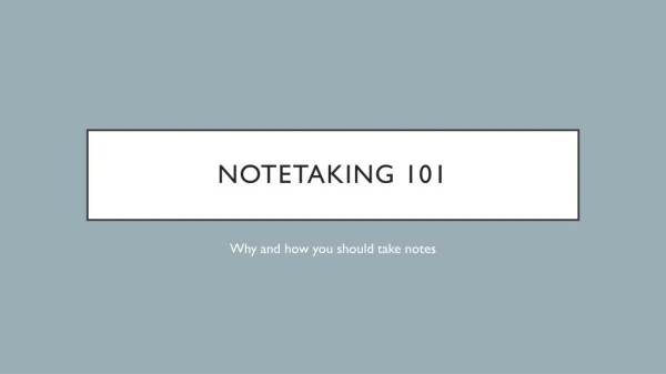 Notetaking 101