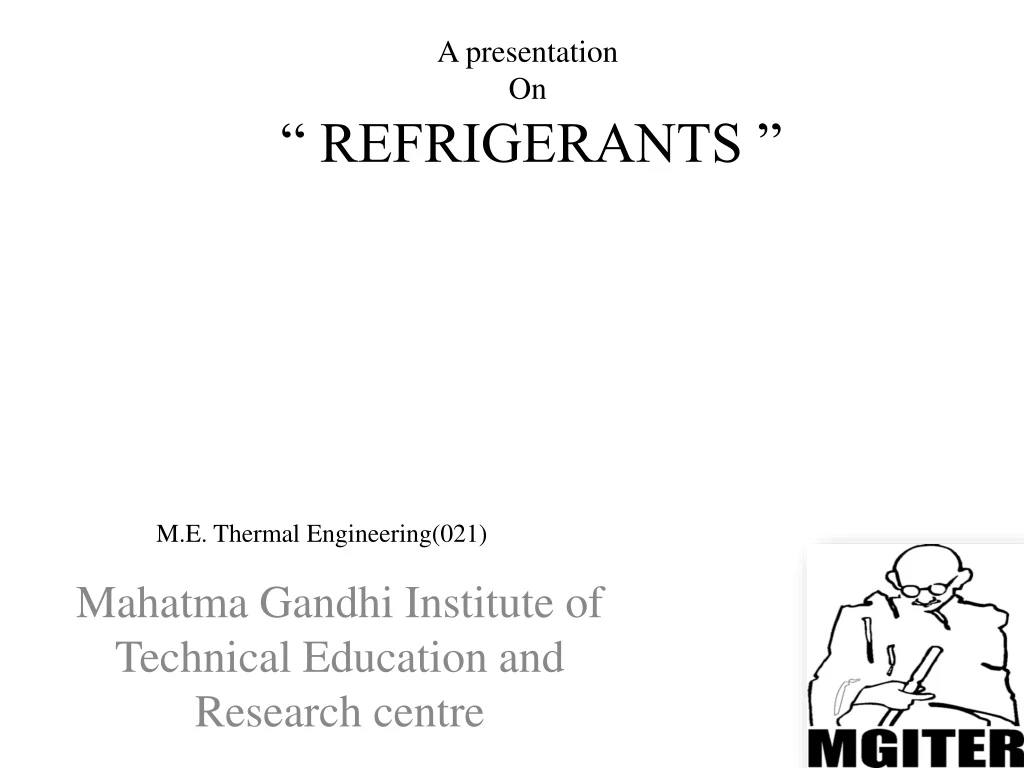 a presentation on refrigerants
