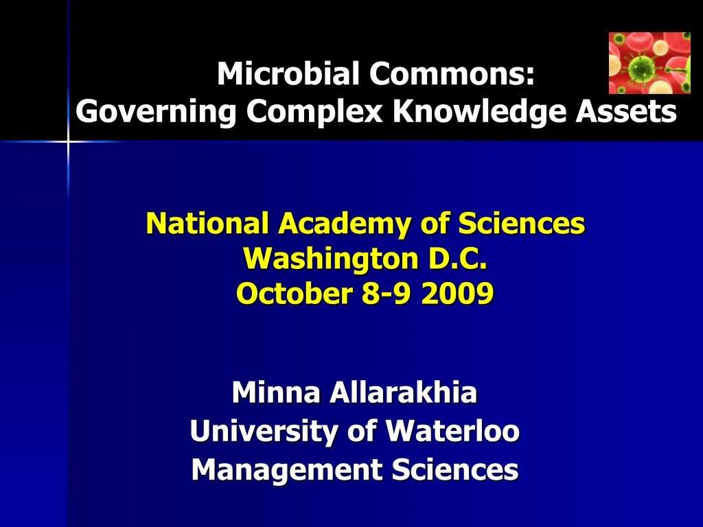 microbial commons governing complex knowledge assets