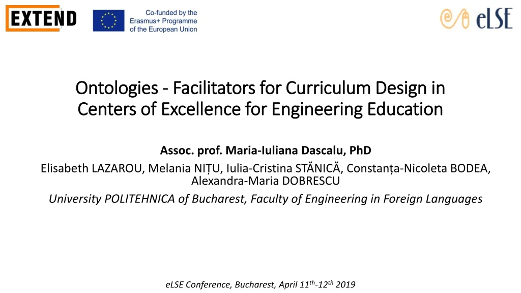 ontologies facilitators for curriculum design in centers of excellence for engineering education