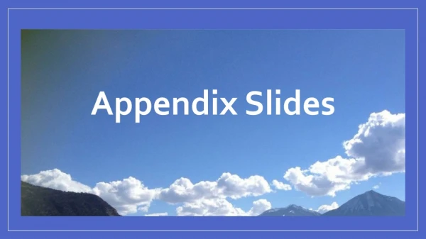 Appendix Slides
