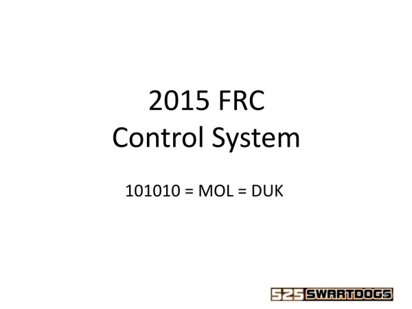2015 FRC Control System