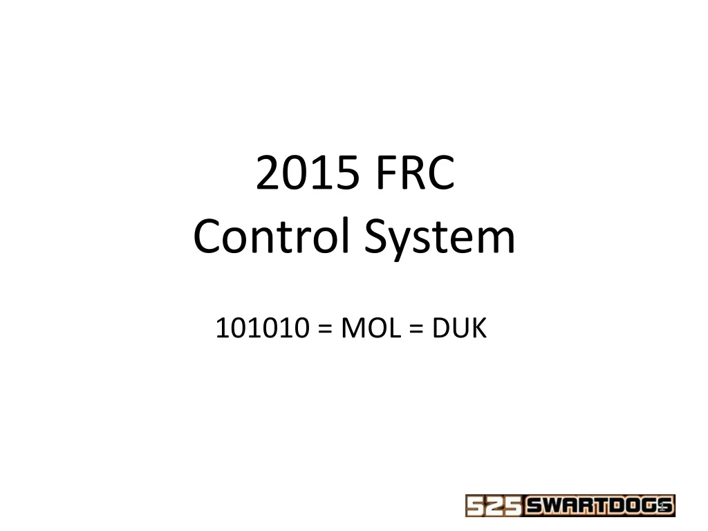 2015 frc control system