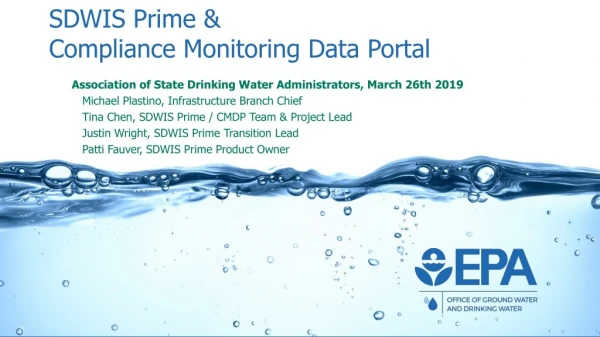 SDWIS Prime &amp; Compliance Monitoring Data Portal