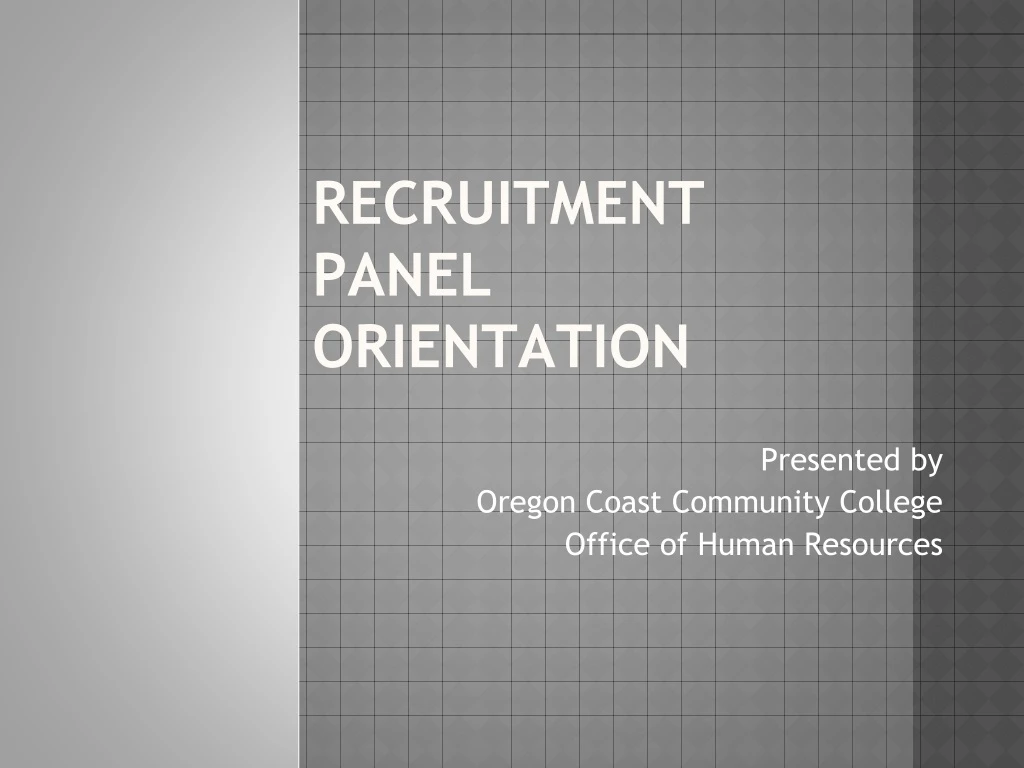 recruitment panel orientation