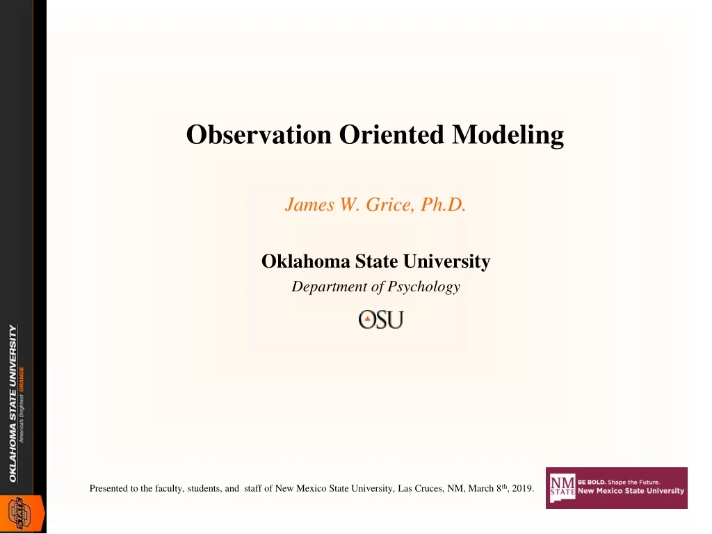 observation oriented modeling