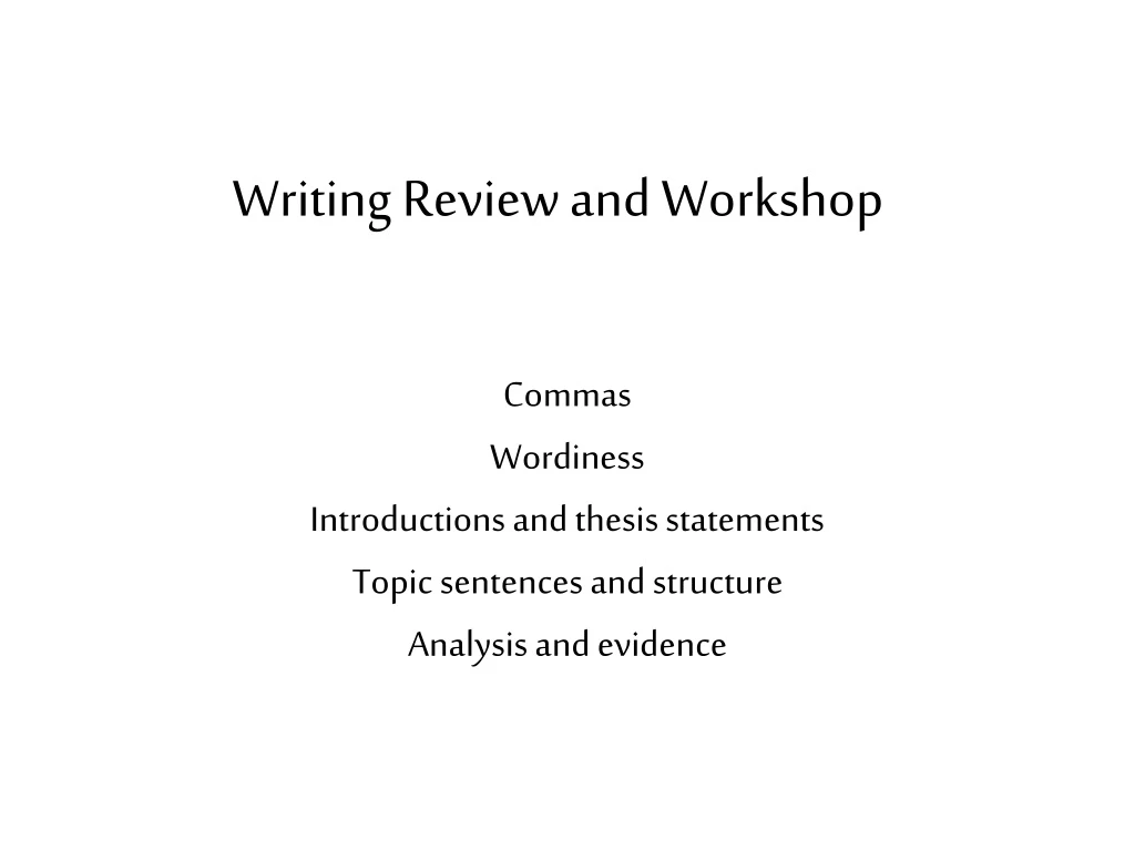 writing review and workshop