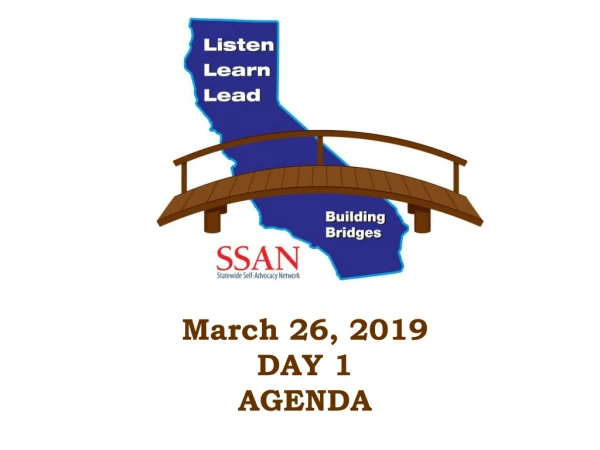 March 26, 2019 DAY 1 AGENDA