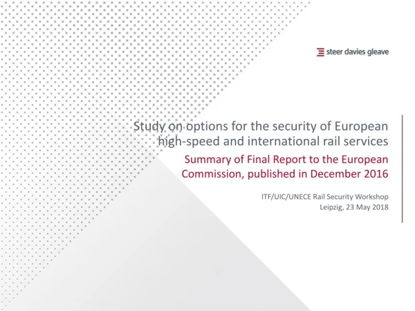 Study on options for the security of European high-speed and international rail services
